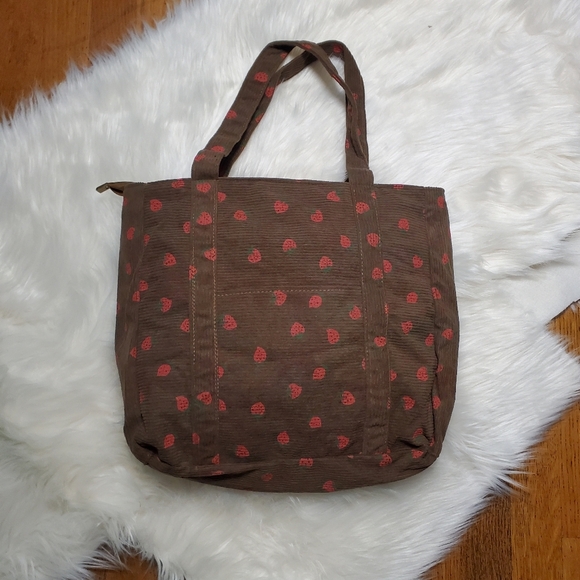 Brown Corduroy Strawberry ๐ Bag - Picture 1 of 9